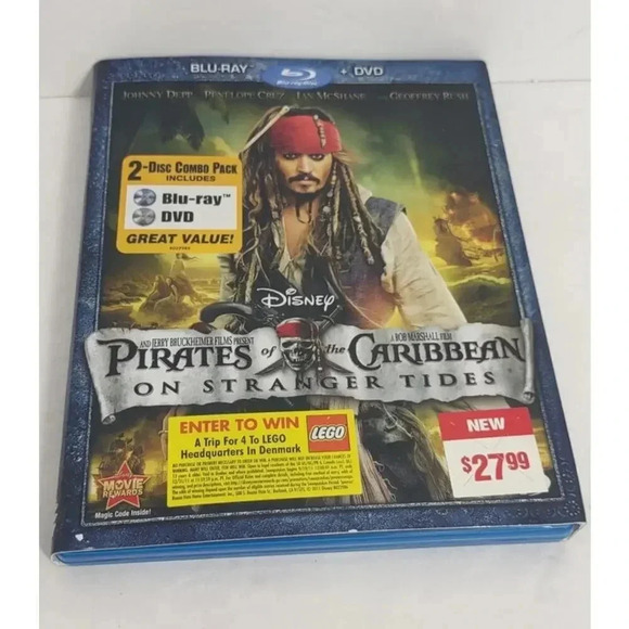 Disney Pirates Of The Caribbean Blu-Ray DVD 2 Disc Combo - Picture 1 of 3